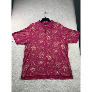 Daniel Cremieux‎ Men's Polo Shirt Large Cotton Floral Classic Fit